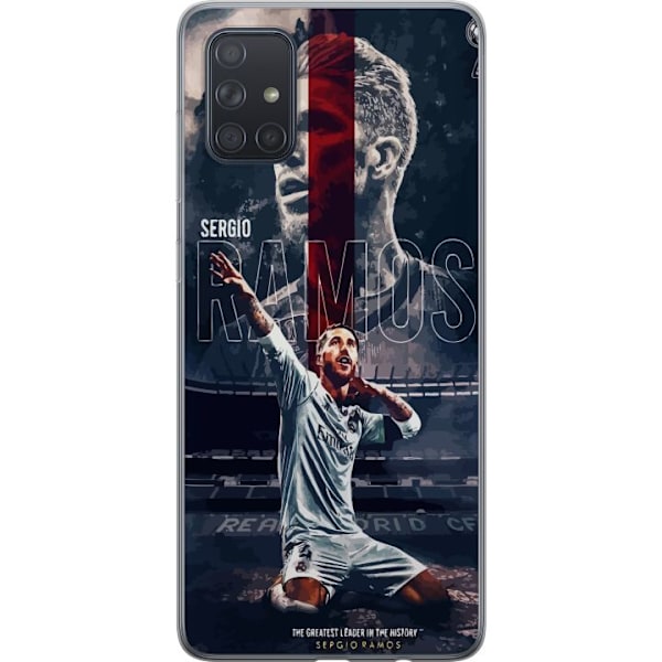 Samsung Galaxy A71 Läpinäkyvä kuori Ramos Jalkapallolegenda Motiivi Pelaaja Real Madrid Espanja Takaisin Ikoni Nimi Jalkapallotähti Urheilu