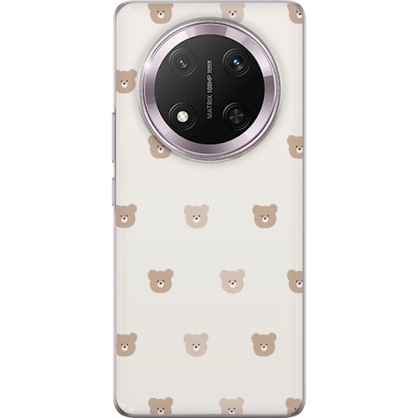 Honor Magic7 Lite Läpinäkyvä kuori Teddy-tausta - söpöt teddykarhut pehmeällä taustalla