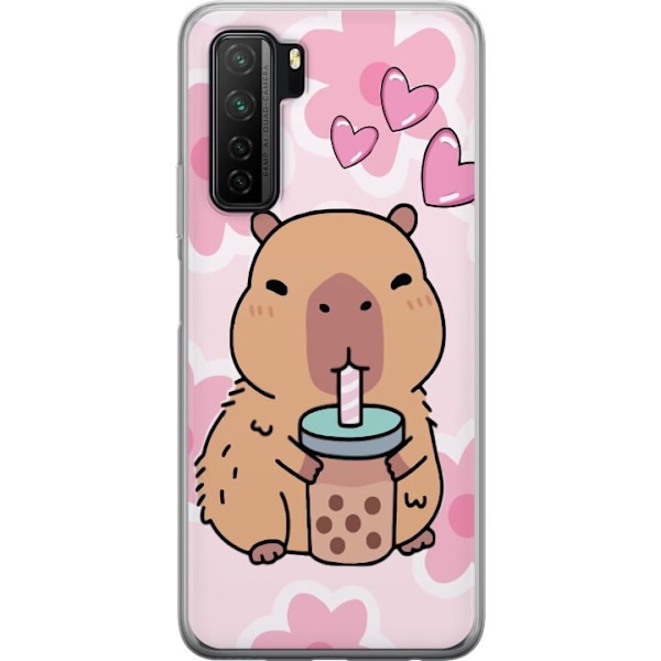 Huawei P40 lite 5G Läpinäkyvä kuori Kawaii Capybara Sydän