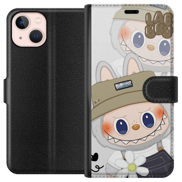 Apple iPhone 13 Lompakkokotelo Labubu Minimal Mood - Yksinkert