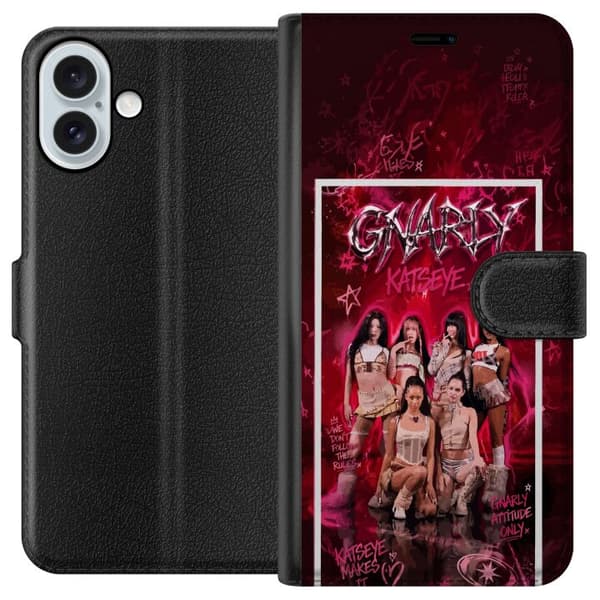 Kompatibelt Plånboksfodral till Apple iPhone 16 Plus KATSEYE rosa