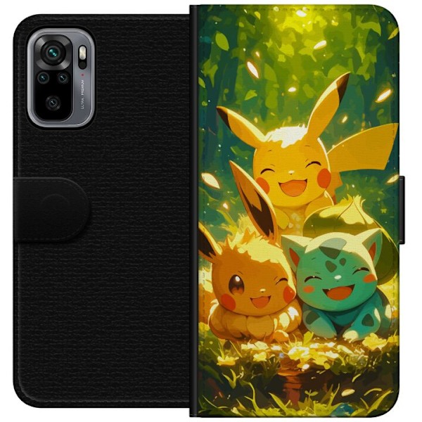 Xiaomi Redmi Note 10S Tegnebogsetui Pixelmonster spillestil - farverig design til retro-elskende gamere