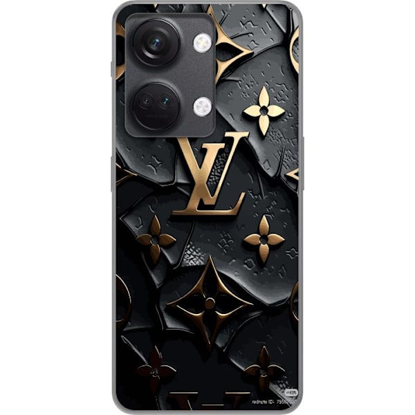OnePlus Nord 3 Genomskinligt Skal Louis Vuitton Dark Mode Design Svart Lyx Stil Fashion Populärt Grafiskt Mönster Modeikon Lyxmärke