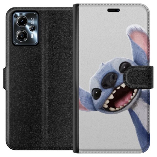 Motorola Moto G13 Tegnebogsetui Stitch i fart - Kawaii-design til fans & børn