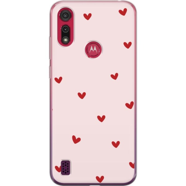 Motorola Moto E6s (2020) Genomskinligt Skal Hjärtan