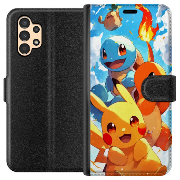 Samsung Galaxy A13 Lompakkokotelo Pocket Creatures - innoittanut Pokémonista mainitsematta nimeä