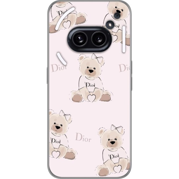 Nothing Phone (2a) Plus Läpinäkyvä kuori Teddy Dior Vibes - ylellinen nalle muotityyliin