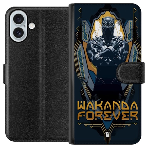 Apple iPhone 16 Plus Lommeboketui Black Panther: Wakanda Forev