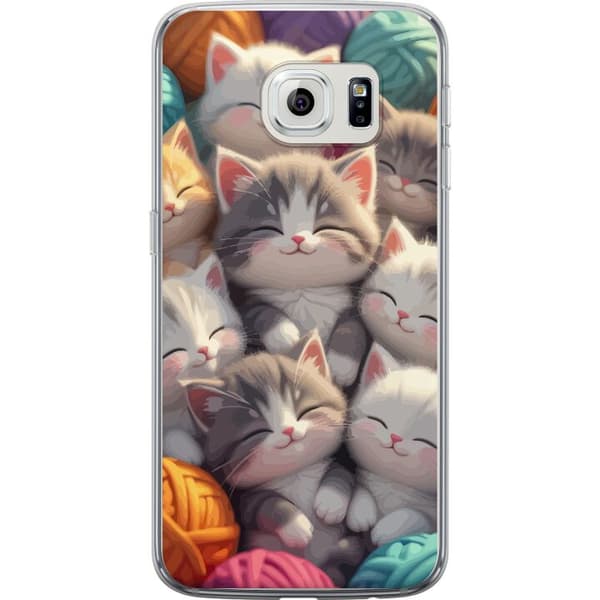 Kompatibelt Mobildeksel til Samsung Galaxy S6 edge Sovande kattungar beige
