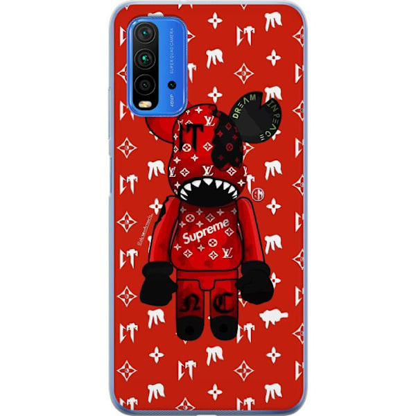 Xiaomi Redmi 9T Gennemsigtig cover KAWS LV Rød