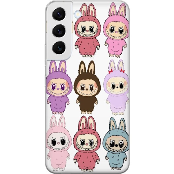 Samsung Galaxy S22 5G Gennemsigtig cover Labubu Pink Monster - Popkunst med Kawaii-touch