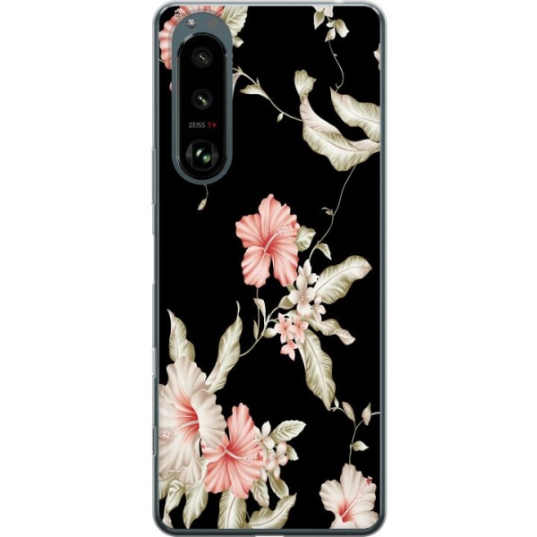 Sony Xperia 5 III Genomskinligt Skal Floral Pattern Black