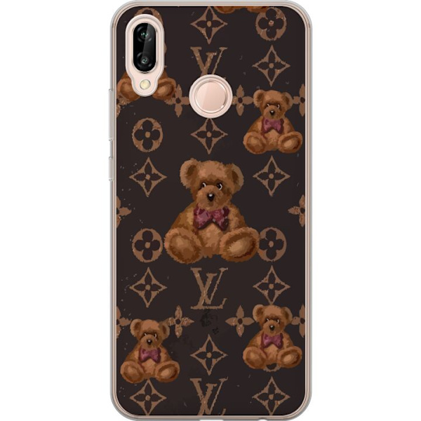 Huawei P20 lite Läpinäkyvä kuori Louis Vuitton Teddykarhu Kuvio Ylellinen Muotisuunnittelu Suosittu Motiivi Muoti-Trendi Ylelliset Asusteet