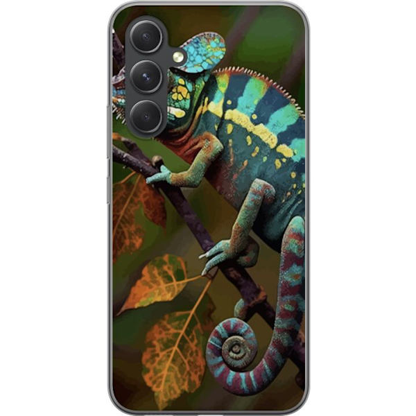 Samsung Galaxy S24 FE Läpinäkyvä kuori Lisko Graafinen Streetwear Suunnittelu Eläinmalli Moderni Kaupunkityyli Suosittu Motiivi Luova Taide Trendi