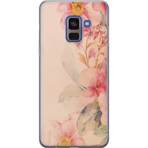 Samsung Galaxy A8 (2018) Genomskinligt Skal Färgglada Blommor