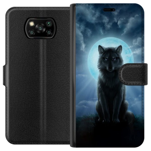 Xiaomi Poco X3 NFC Plånboksfodral Wolf in the Dark