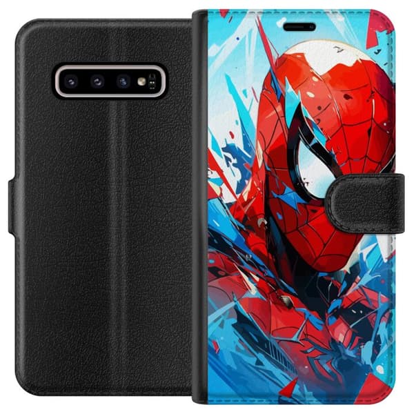 Kompatibelt Lommeboketui til Samsung Galaxy S10+ Spiderman