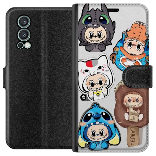 OnePlus Nord 2 5G Tegnebogsetui Labubu figur samling - Pop Mar