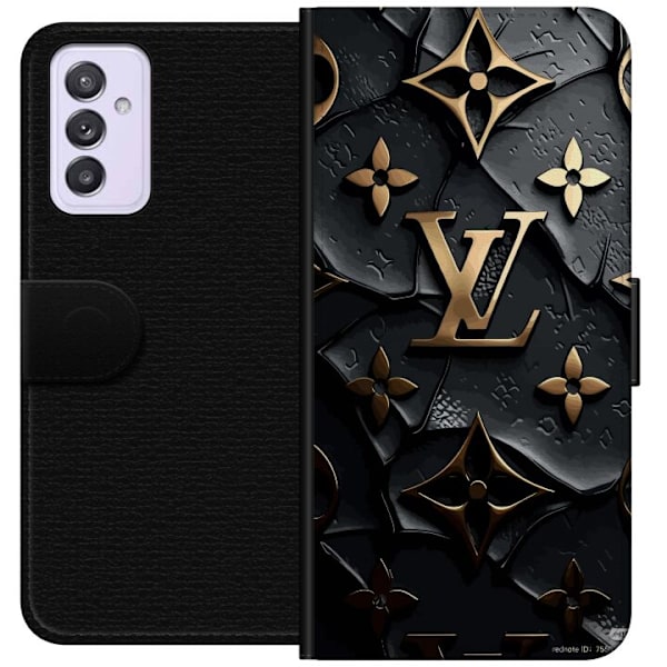 Samsung Galaxy A82 5G Lompakkokotelo Louis Vuitton Tumma tila Suunnittelu Musta Ylellisyys Tyyli Muoti Suosittu Graafinen Kuvio Muotisymboli Luksusbr