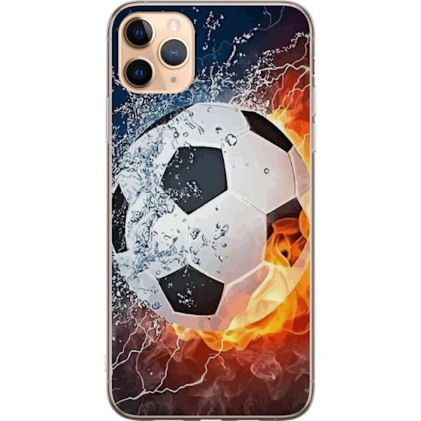 Apple iPhone 11 Pro Max Läpinäkyvä kuori Jalkapallo Tuli