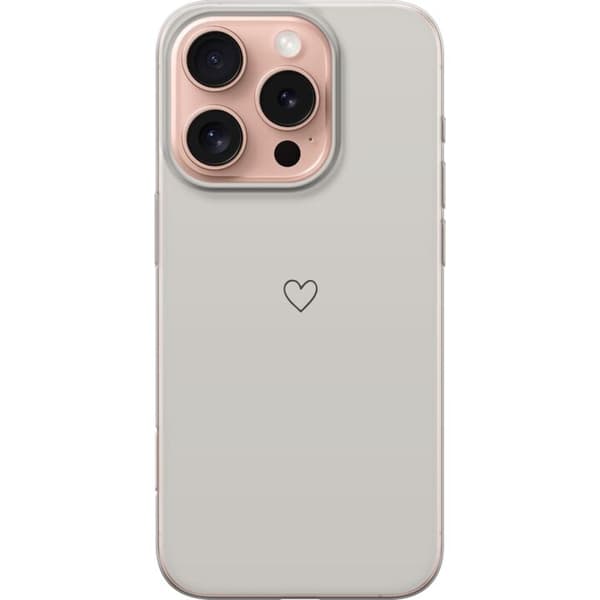Kompatibelt Mobildeksel til Apple iPhone 16 Pro Grått hjerte