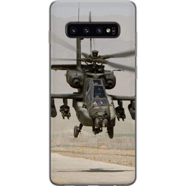 Samsung Galaxy S10 Gennemsigtig cover AH-64 Apache Attack Heli