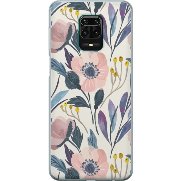 Xiaomi Redmi Note 9 Pro Gennemsigtig cover Blomsterlykke