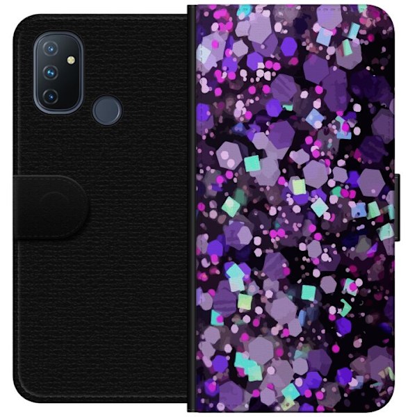 OnePlus Nord N100 Lommeboketui Lilla Glitter