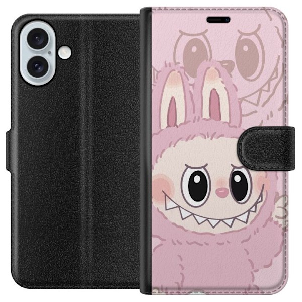 Apple iPhone 16 Plus Plånboksfodral Labubu Floral Freak – Blommigt monster i vintage-stil