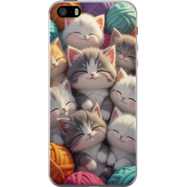 Kompatibelt Mobilskal till Apple iPhone SE (2016) Sovande kattungar beige
