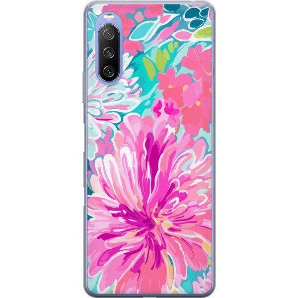 Sony Xperia 10 III Lite Gennemsigtig cover Blomsterrebs