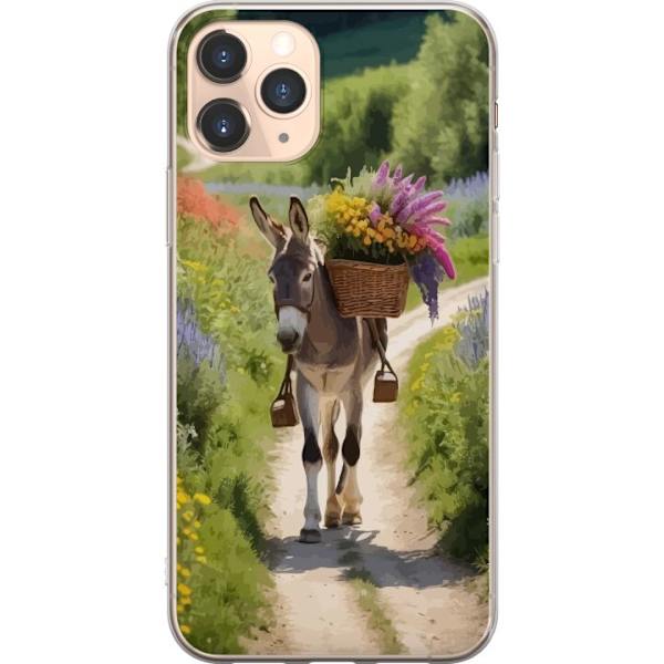 Apple iPhone 11 Pro Genomskinligt Skal Åsna Djurmotiv Rolig Design Naturmotiv Populär Dekor Humor Grafiskt Djurtema Exotiskt