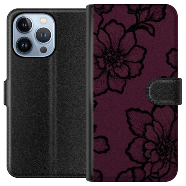 Kompatibel Tegnebogsetui til Apple iPhone 13 Pro Brombærblomst lilla