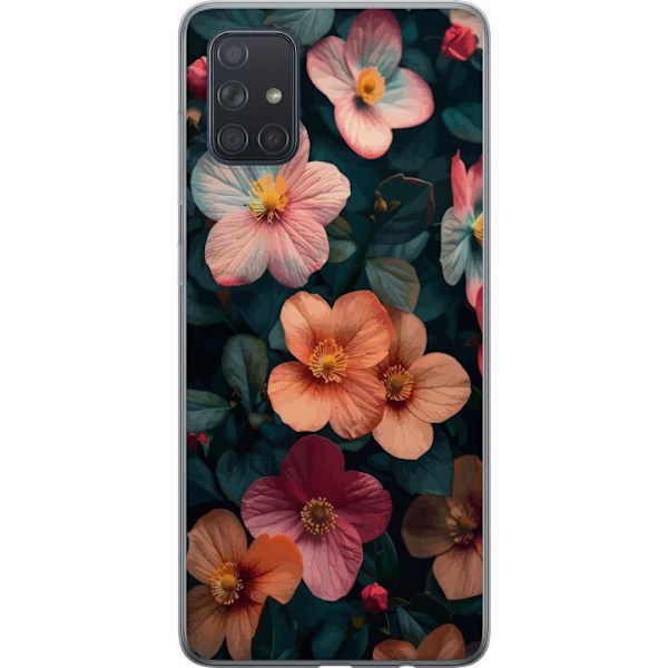 Samsung Galaxy A71 Gennemsigtig cover Blomster