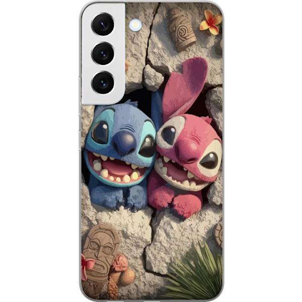 Samsung Galaxy S22+ 5G Läpinäkyvä kuori Stitch Angel Lilo & Stitch Motiivi Disney Rakkaus Sarjakuvahahmo Suosittu Sininen Avaruusolio Hauska Disney
