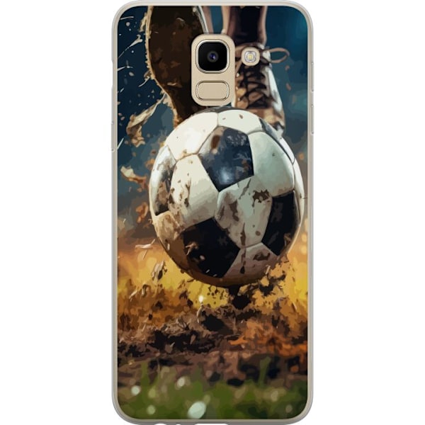 Samsung Galaxy J6 Gennemsigtig cover Fodbold