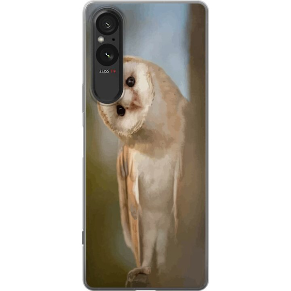Sony Xperia 5 V Läpinäkyvä kuori Uggla Utelias Katse Lintumotiivi Metsä Luonto Grafinen Suunnittelu Suosittu Motiivi Eläin Teema Koriste