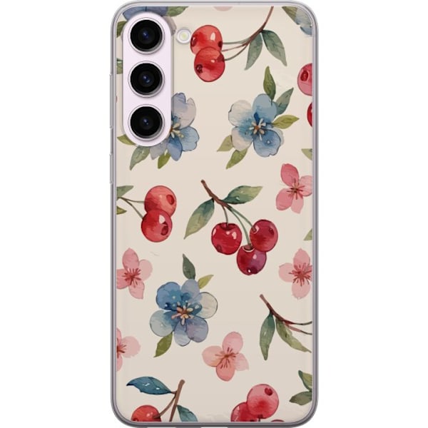 Samsung Galaxy S23+ Gennemsigtig cover Bær & Blomster - møns