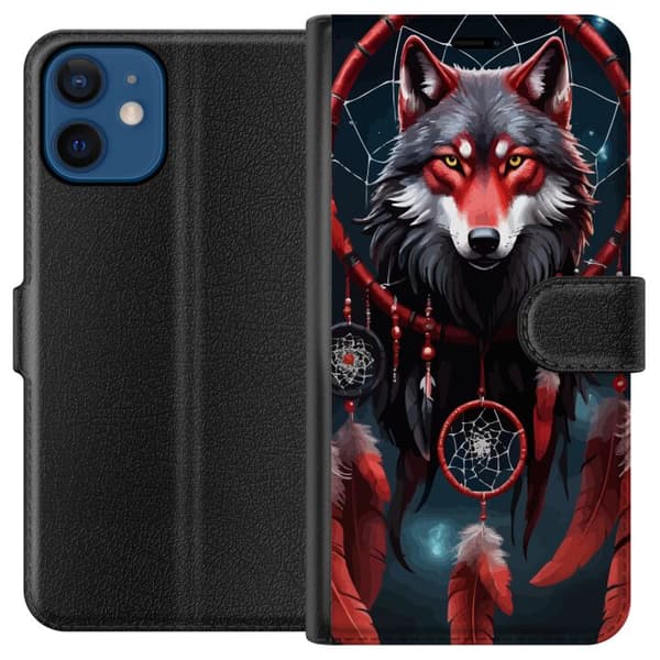 Kompatibel Tegnebogsetui til Apple iPhone 12 mini Ulven