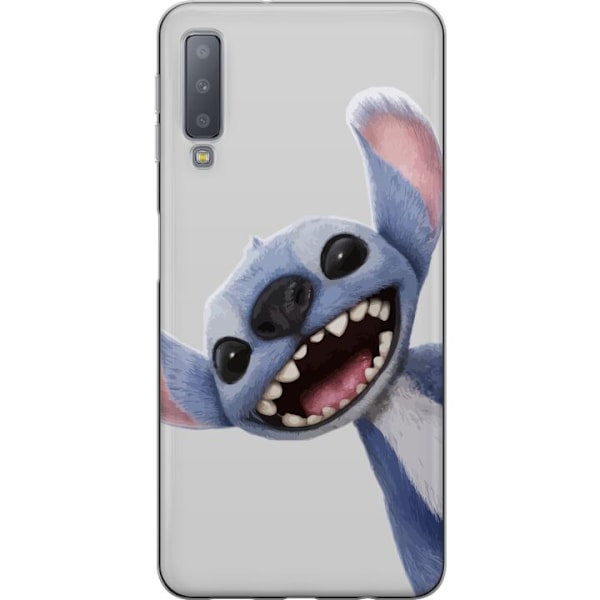 Samsung Galaxy A7 (2018) Genomskinligt Skal Stitch i Fart – Kawaii Design för Fans & Barn