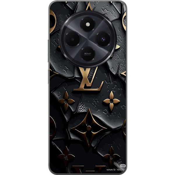 Xiaomi Redmi A4 Genomskinligt Skal Louis Vuitton Dark Mode Design Svart Lyx Stil Fashion Populärt Grafiskt Mönster Modeikon Lyxmärke