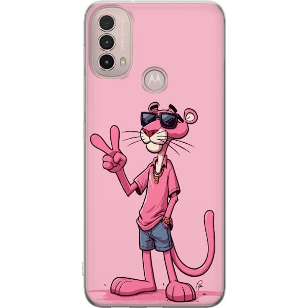 Motorola Moto E40 Gjennomsiktig deksel Pink Panter Peace