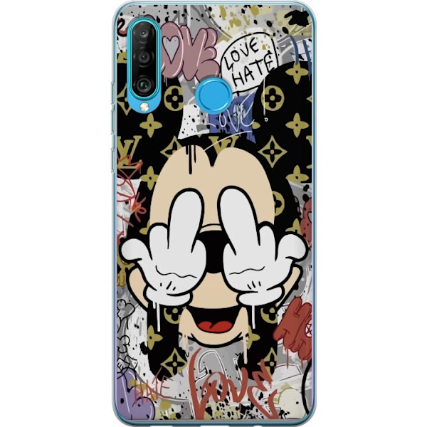 Huawei P30 lite Genomskinligt Skal Mickey Mouse