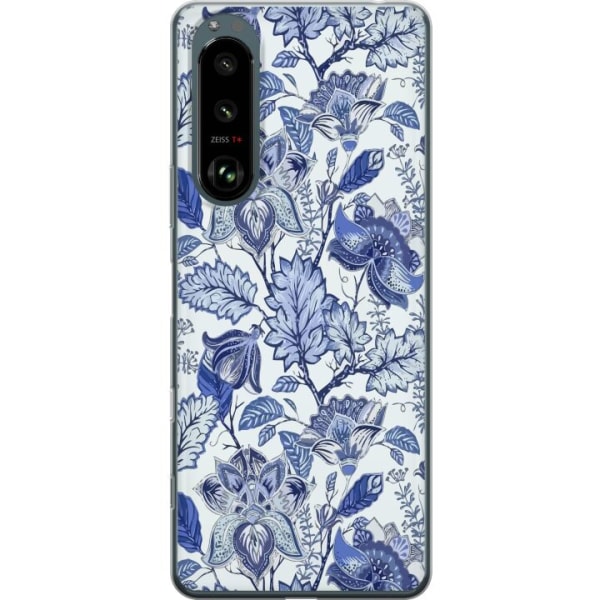 Sony Xperia 5 III Gennemsigtig cover Blomster Blå...
