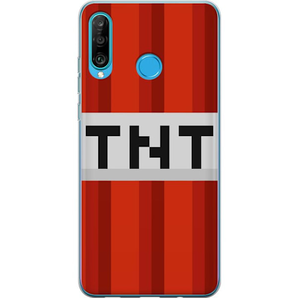 Huawei P30 lite Genomskinligt Skal Minecraft TNT