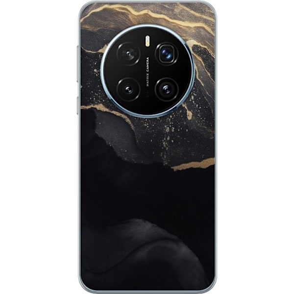 Honor Magic7 Pro Gennemsigtig cover Sort guld abstrakt
