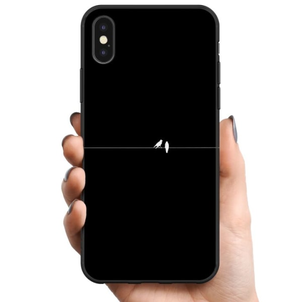 Apple iPhone X TPU Mobildeksel Minimalistiske fugler svart