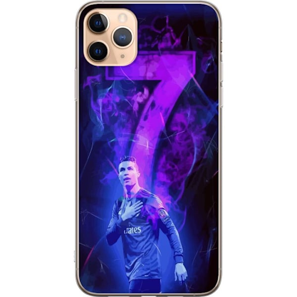 Apple iPhone 11 Pro Max Läpinäkyvä kuori Ronaldo 7 - Jalkapallolegenda Toiminnassa Fanien Puolesta