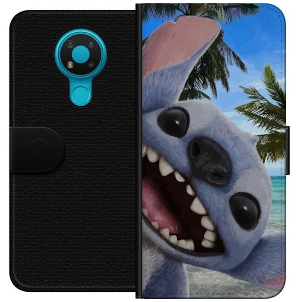 Nokia 3.4 Lompakkokotelo Stitch-matkapuhelinkotelo, jossa on suloiset ystävyysmaalaukset.