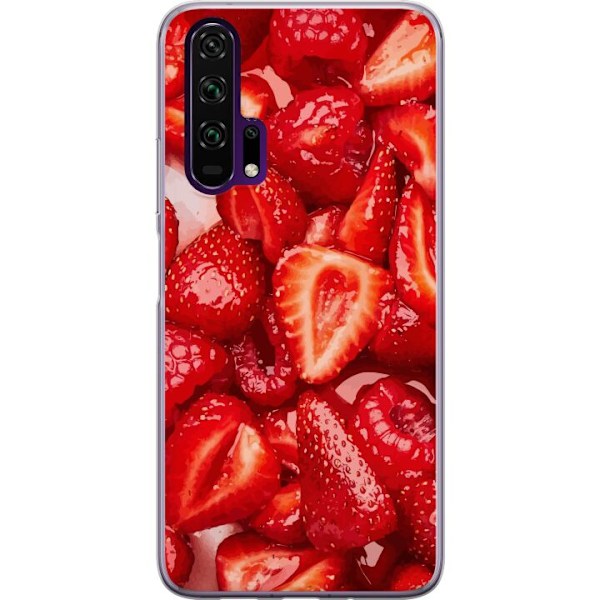 Honor 20 Pro  Läpinäkyvä kuori Mansikkakuviointi - makea mo